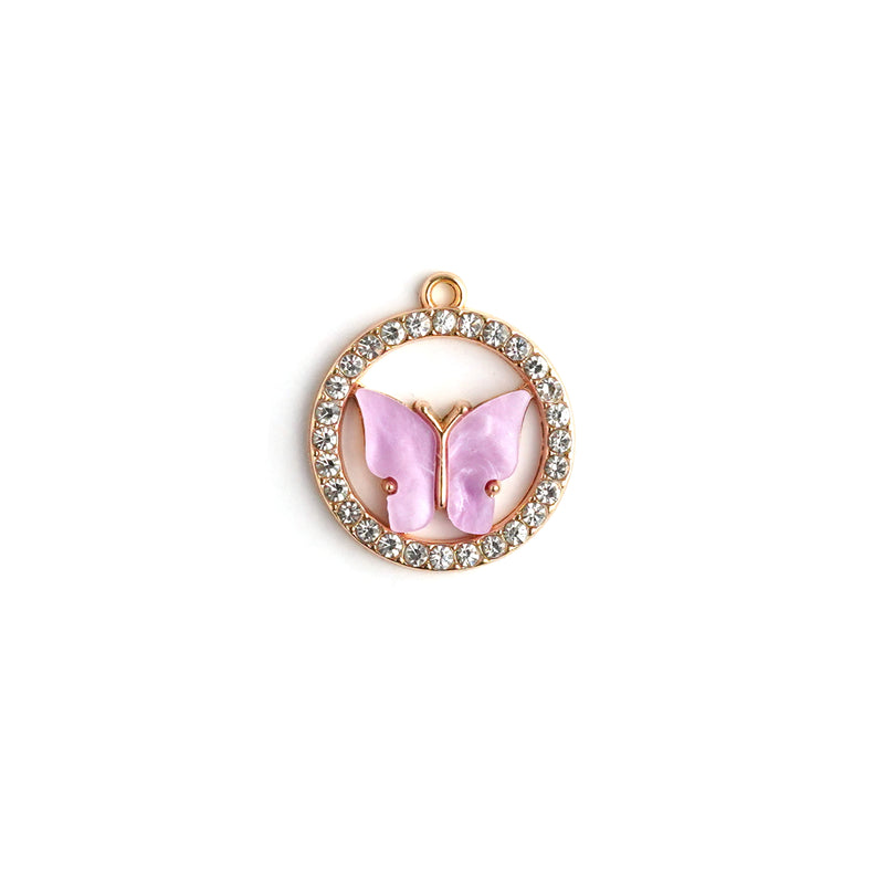 Cynthia Crystal Golden Necklace CHOAL Purple