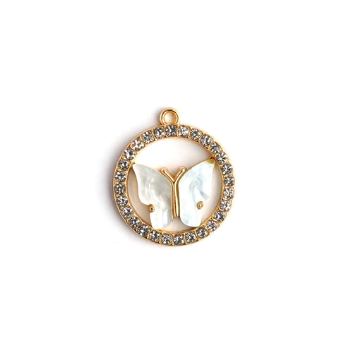 Cynthia Crystal Golden Necklace CHOAL White