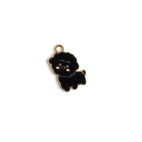 Poodle Enamel Charm Necklace CHOAL Black