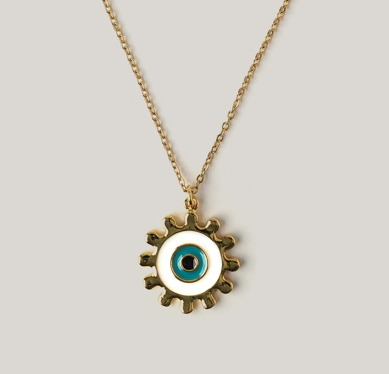 Sun Shaped Evil Eye Necklace Necklaces CHOAL