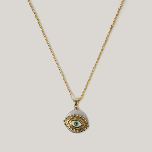 Evil Eye Pearl Necklace Necklaces CHOAL