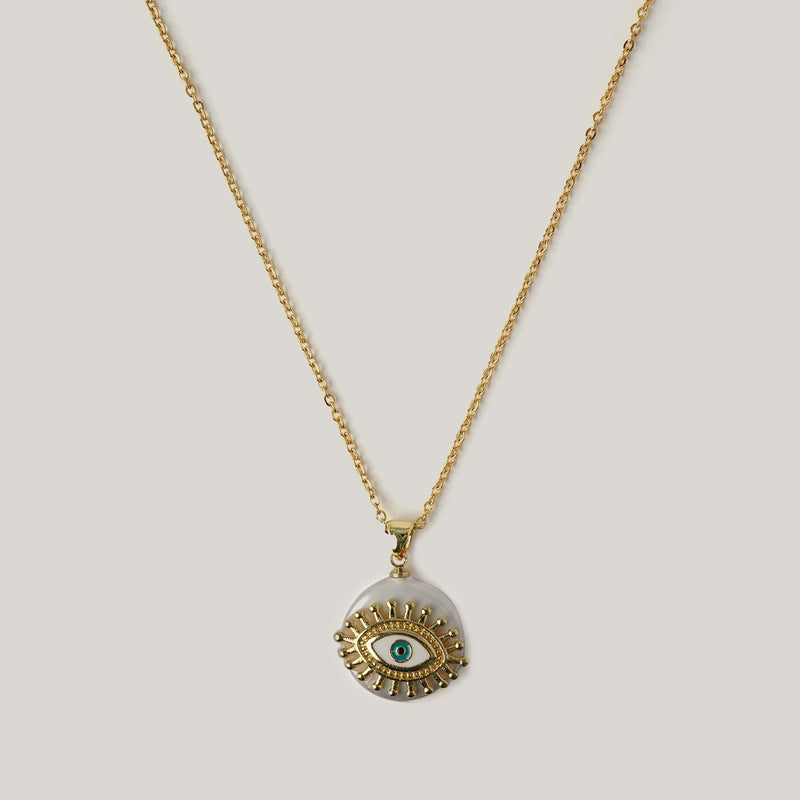 Evil Eye Pearl Necklace Necklaces CHOAL