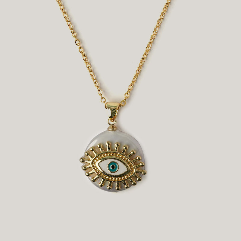 Evil Eye Pearl Necklace Necklaces CHOAL