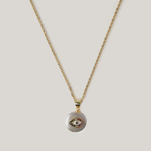 Evil Eye Glaze Pearl Necklace Necklaces CHOAL