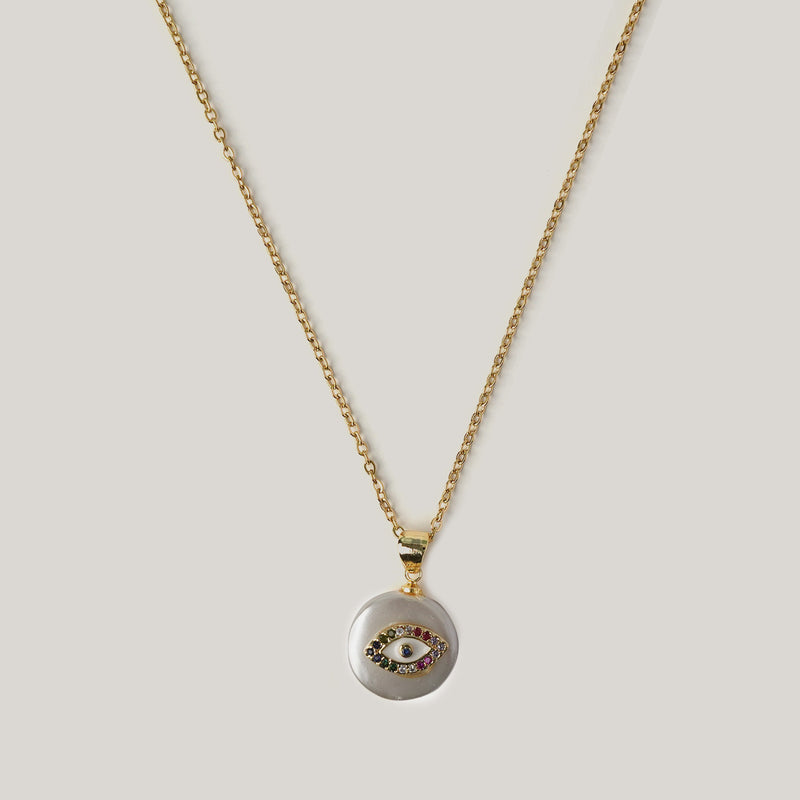 Evil Eye Glaze Pearl Necklace Necklaces CHOAL