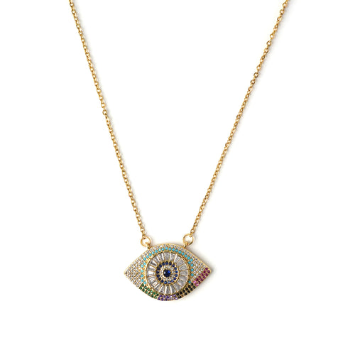 Crystal Evil Eye Necklace Necklaces CHOAL