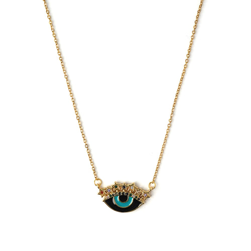 Crystal Black Evil Eye Necklace Necklaces CHOAL
