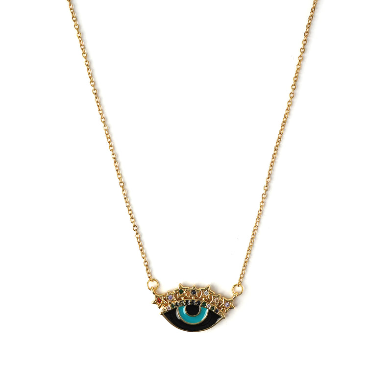 Crystal Black Evil Eye Necklace Necklaces CHOAL