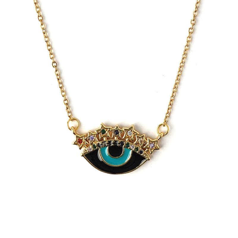 Crystal Black Evil Eye Necklace Necklaces CHOAL