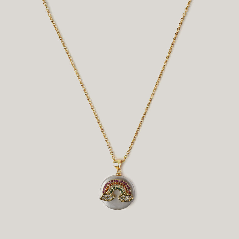 Rainbow Studded Pearl Necklace Necklaces CHOAL