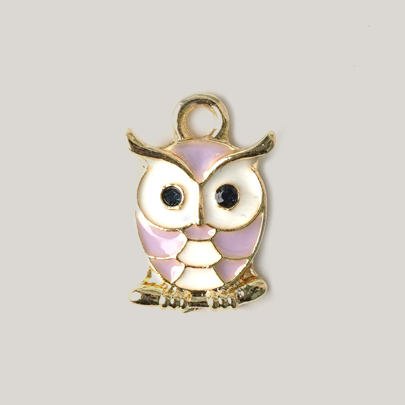Owl Charm Necklace CHOAL Purple