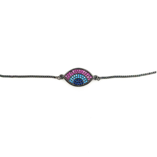 Turquoise Ruby Evil Eye Bracelet