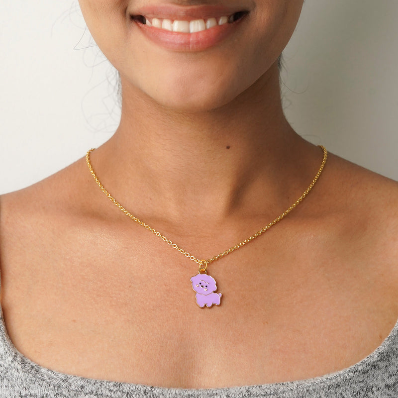 Poodle Enamel Charm Necklace CHOAL