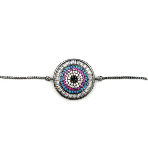 Crystal Circle Evil Eye Bracelet
