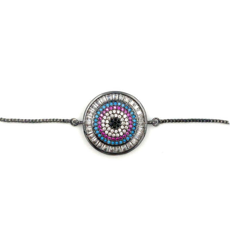 Crystal Circle Evil Eye Bracelet