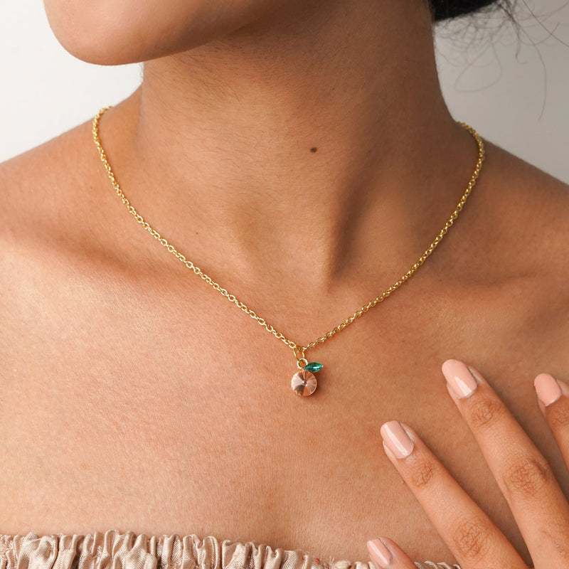 Peach Crystal Necklace CHOAL