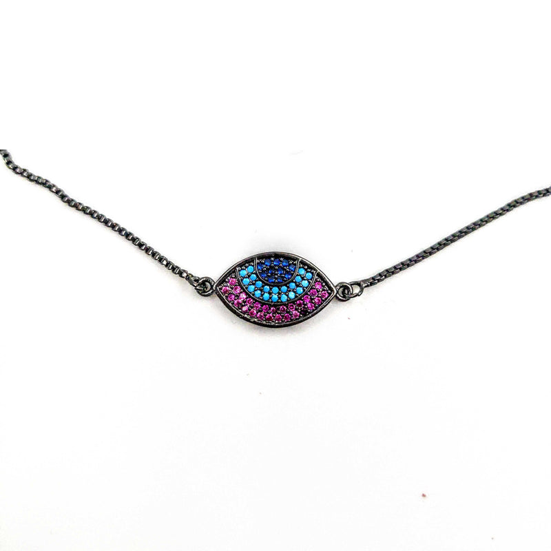 Turquoise Ruby Evil Eye Bracelet