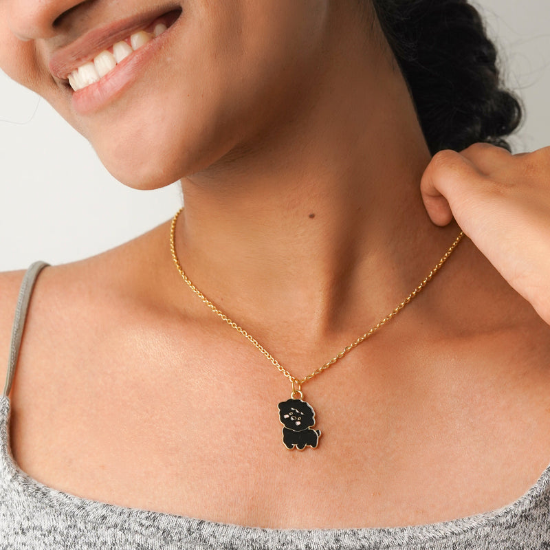 Poodle Enamel Charm Necklace CHOAL