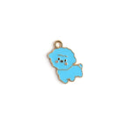 Poodle Enamel Charm Necklace CHOAL Blue