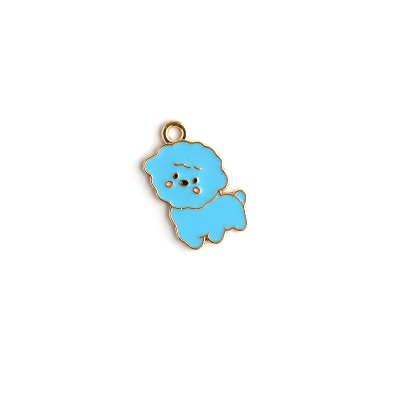Poodle Enamel Charm Necklace CHOAL Blue