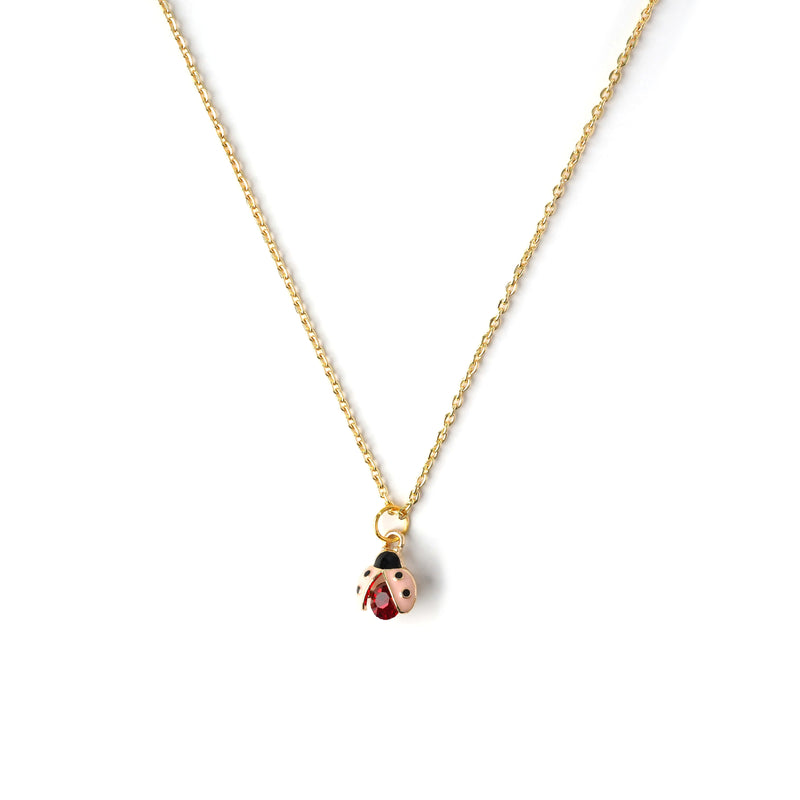 Lady Bug Crystal Necklace CHOAL Pink