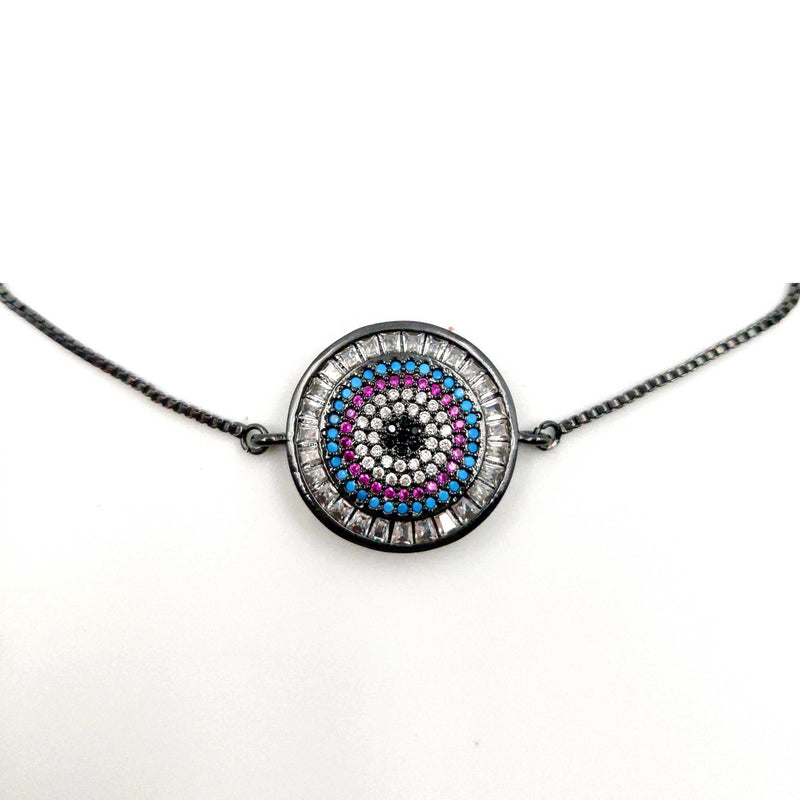Crystal Circle Evil Eye Bracelet