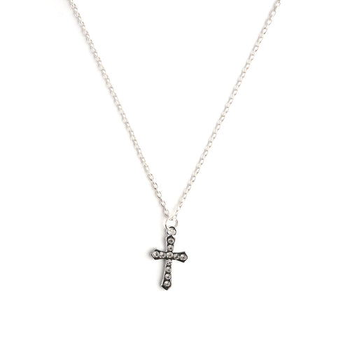 Crystal Cross Necklace CHOAL Silver