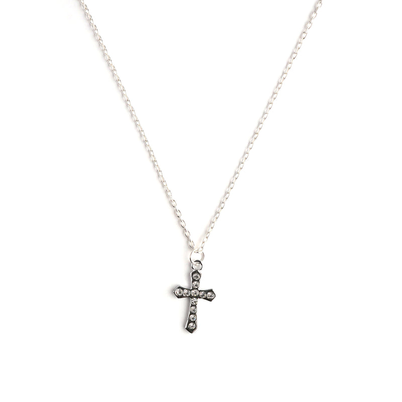 Crystal Cross Necklace CHOAL Silver