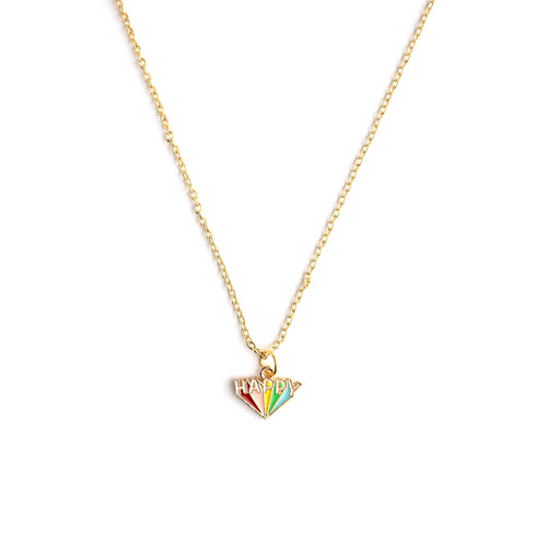 Happy Enamel Charm Necklace CHOAL