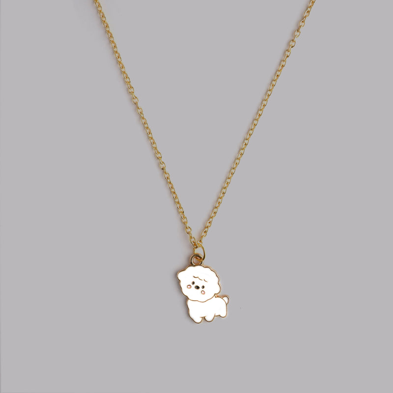 Poodle Enamel Charm Necklace CHOAL
