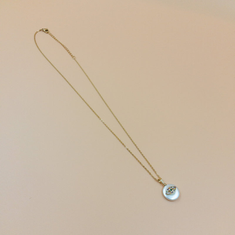 Evil Eye Multicolor Pearl Necklace Necklaces CHOAL