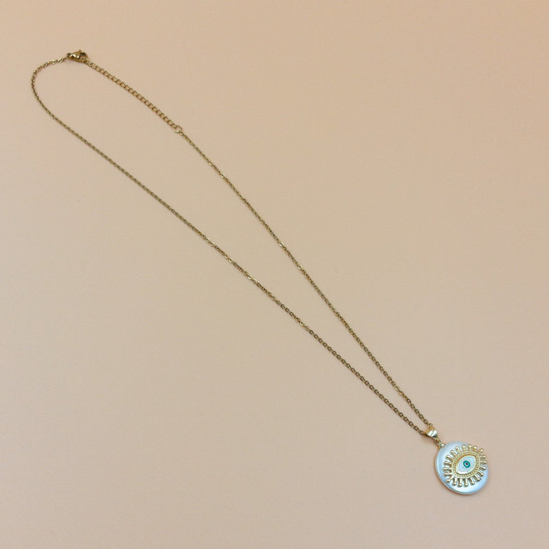 Evil Eye Pearl Necklace Necklaces CHOAL
