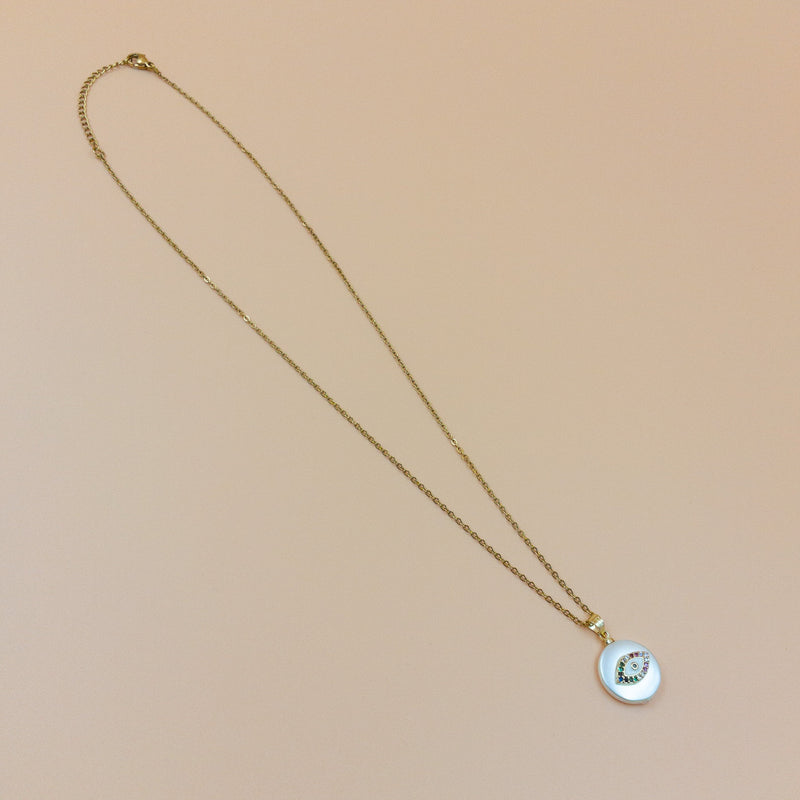 Evil Eye Glaze Pearl Necklace Necklaces CHOAL