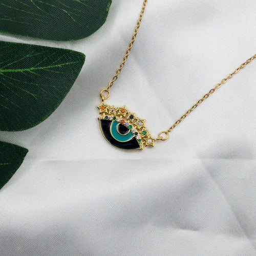 Crystal Black Evil Eye Necklace Necklaces CHOAL