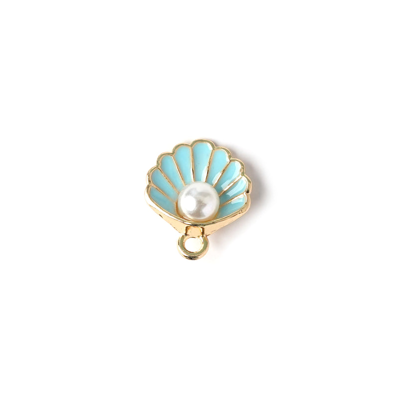 Seashell With Pearl Necklace CHOAL Light Blue