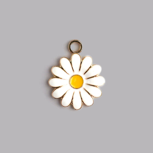 Dahlia Enamel Necklace CHOAL White