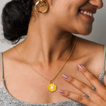 Daisy Enamel Necklace CHOAL Yellow