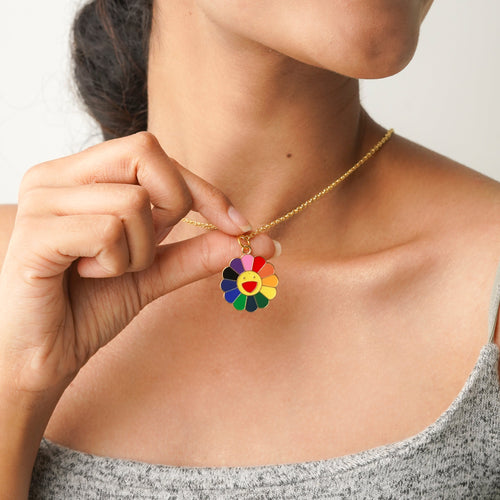 Sunflower Enamel Necklace CHOAL