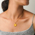 Dahlia Enamel Necklace CHOAL Yellow