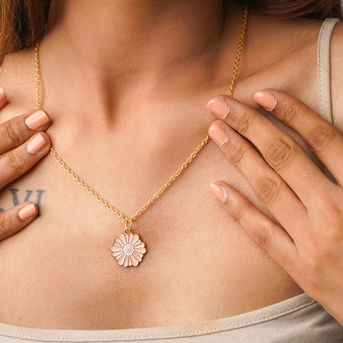 Daisy Enamel Necklace CHOAL Pink