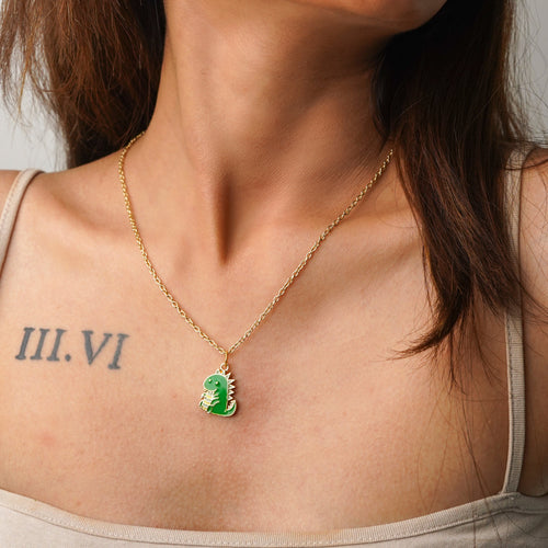 Dino Enamel Necklace CHOAL Green