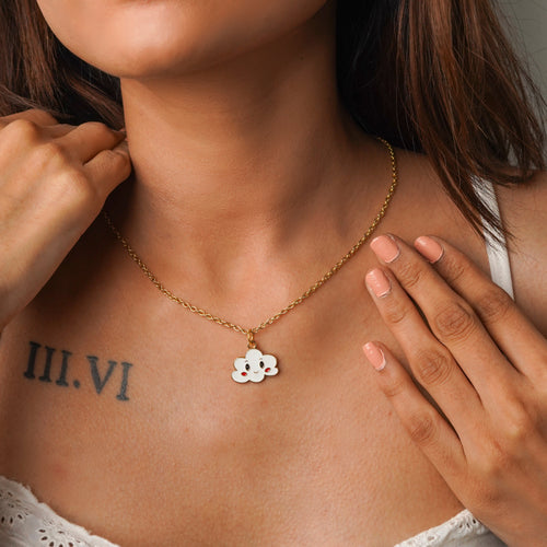 Cute Cloud Necklace CHOAL White