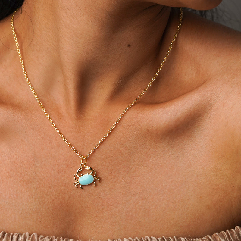 Crab Enamel Necklace CHOAL Blue