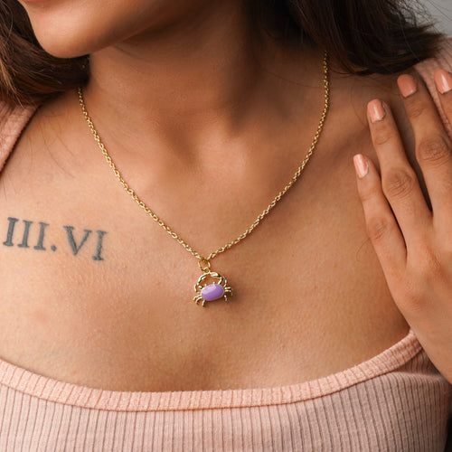 Crab Enamel Necklace CHOAL Purple