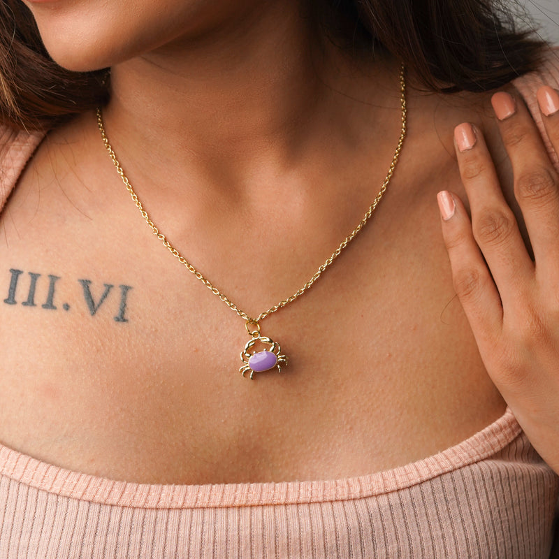 Crab Enamel Necklace CHOAL Purple
