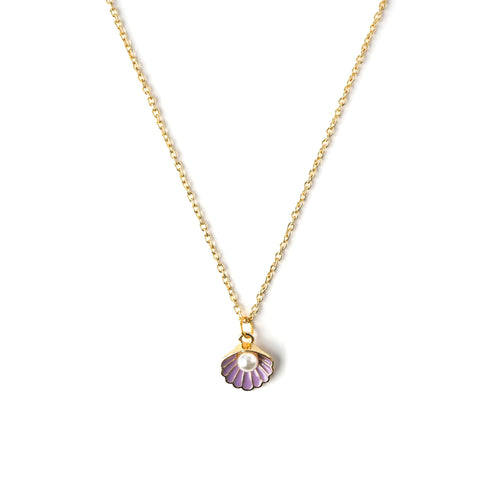 Seashell With Pearl Necklace CHOAL Purple