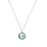 Cynthia Crystal Silver Necklace CHOAL Ocean Blue