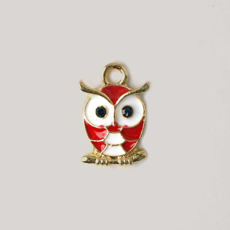 Owl Charm Necklace CHOAL Red
