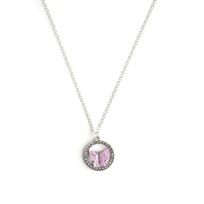 Cynthia Crystal Silver Necklace CHOAL Purple