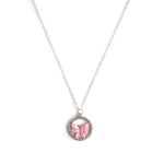 Cynthia Crystal Silver Necklace CHOAL Pink
